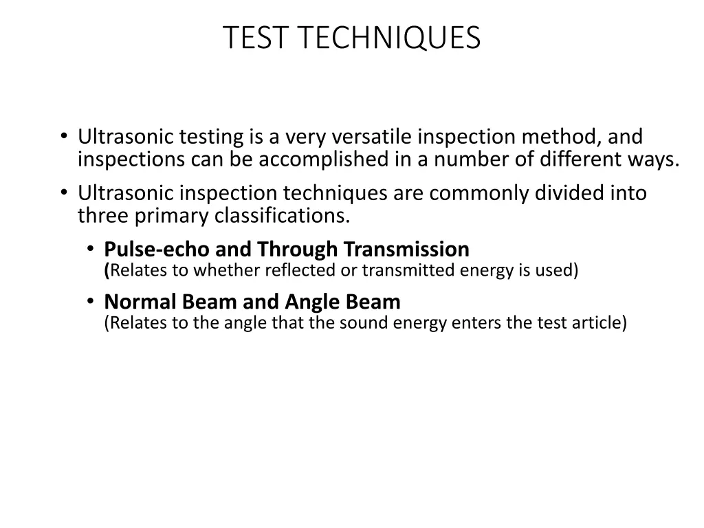 test techniques