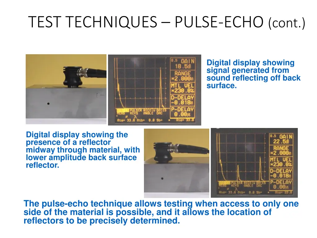 test techniques pulse echo cont