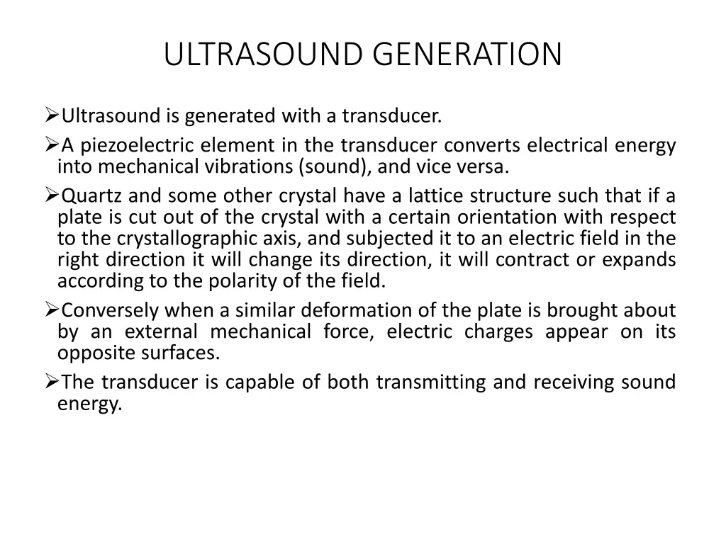 ultrasound generation