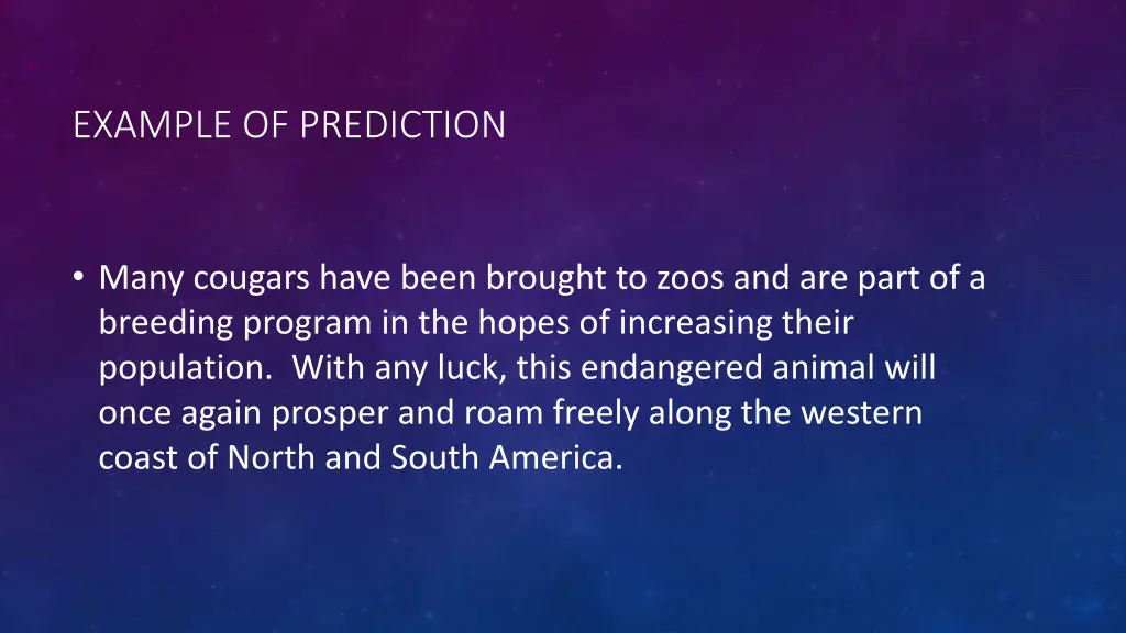 example of prediction