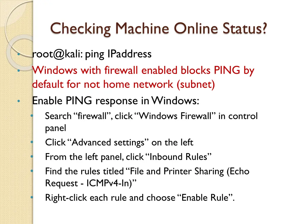 checking machine online status