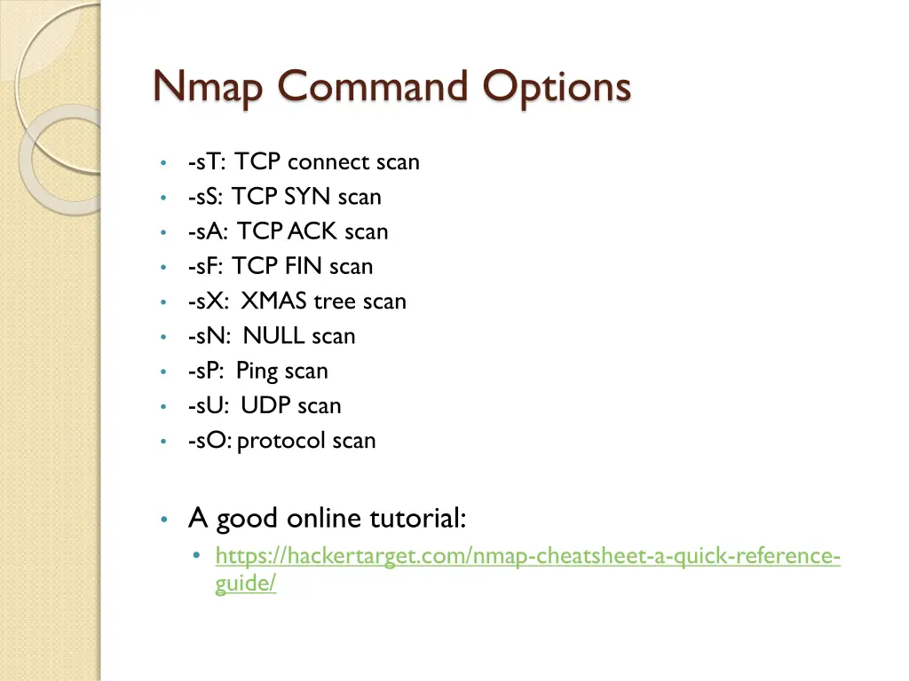 nmap command options