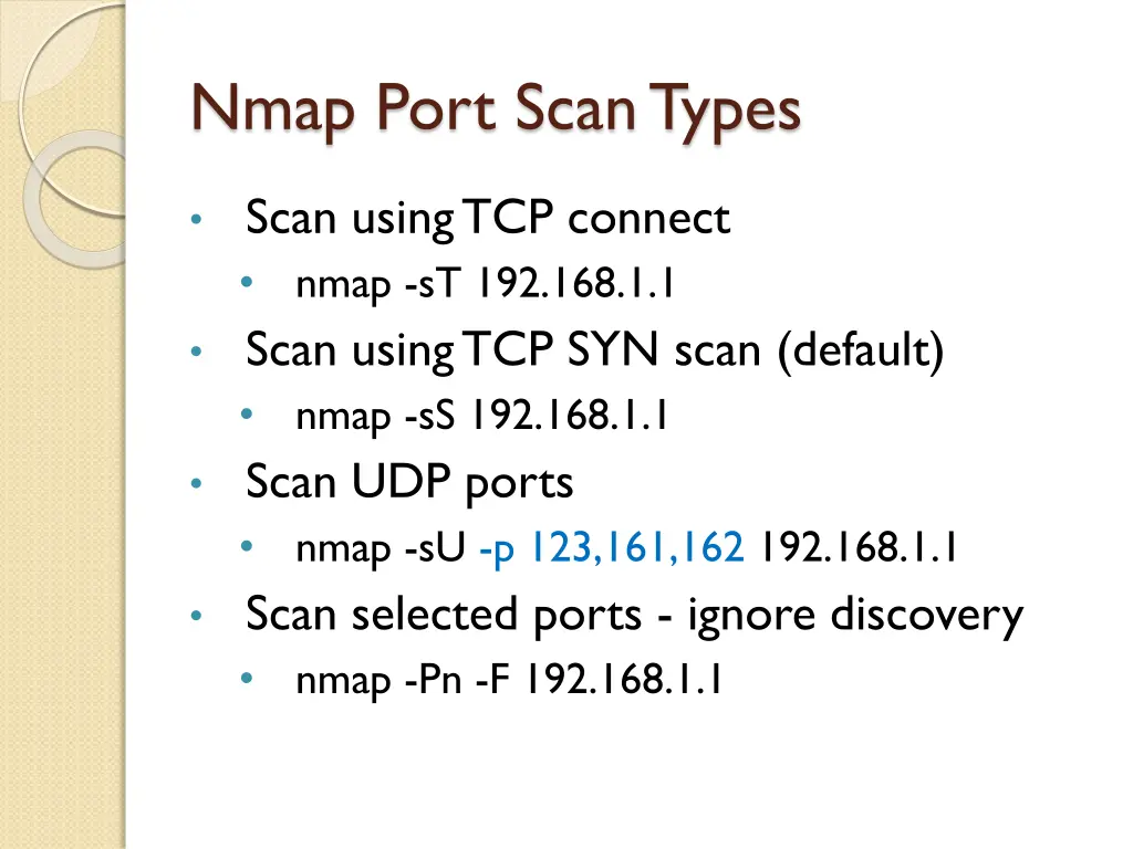 nmap port scan types