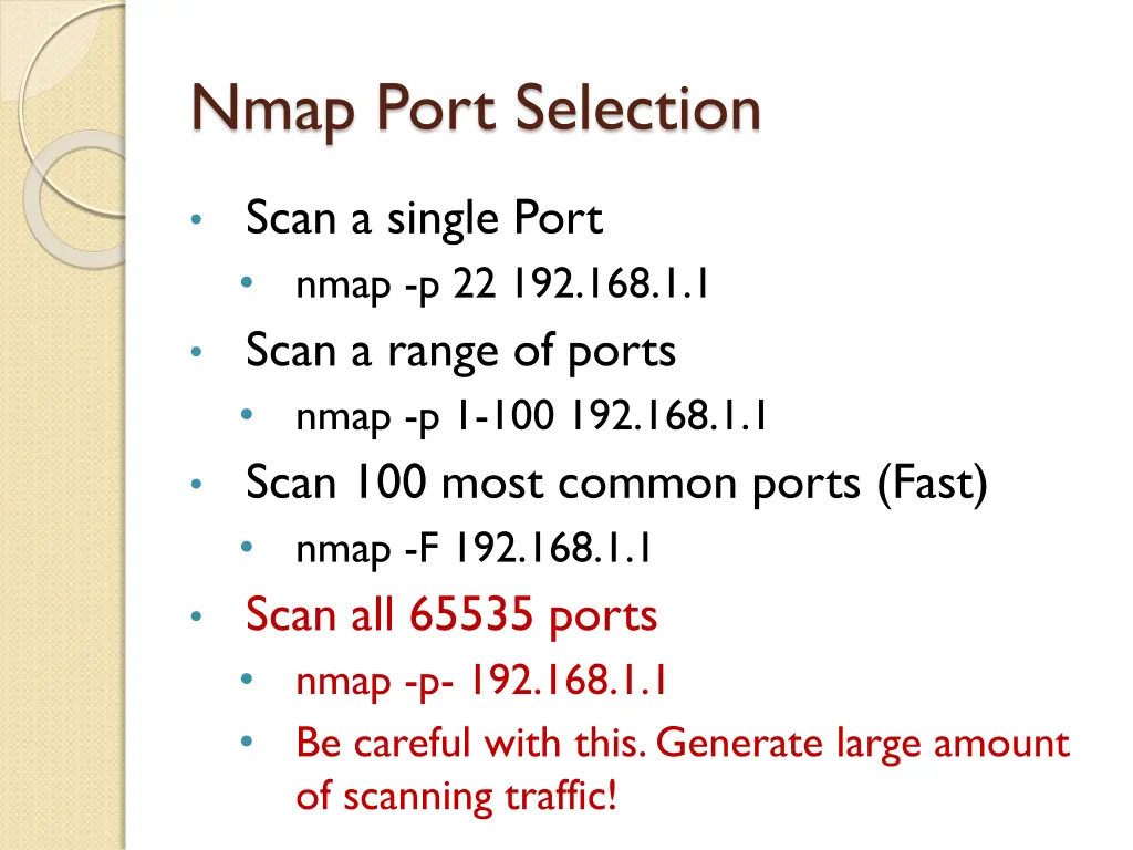 nmap port selection