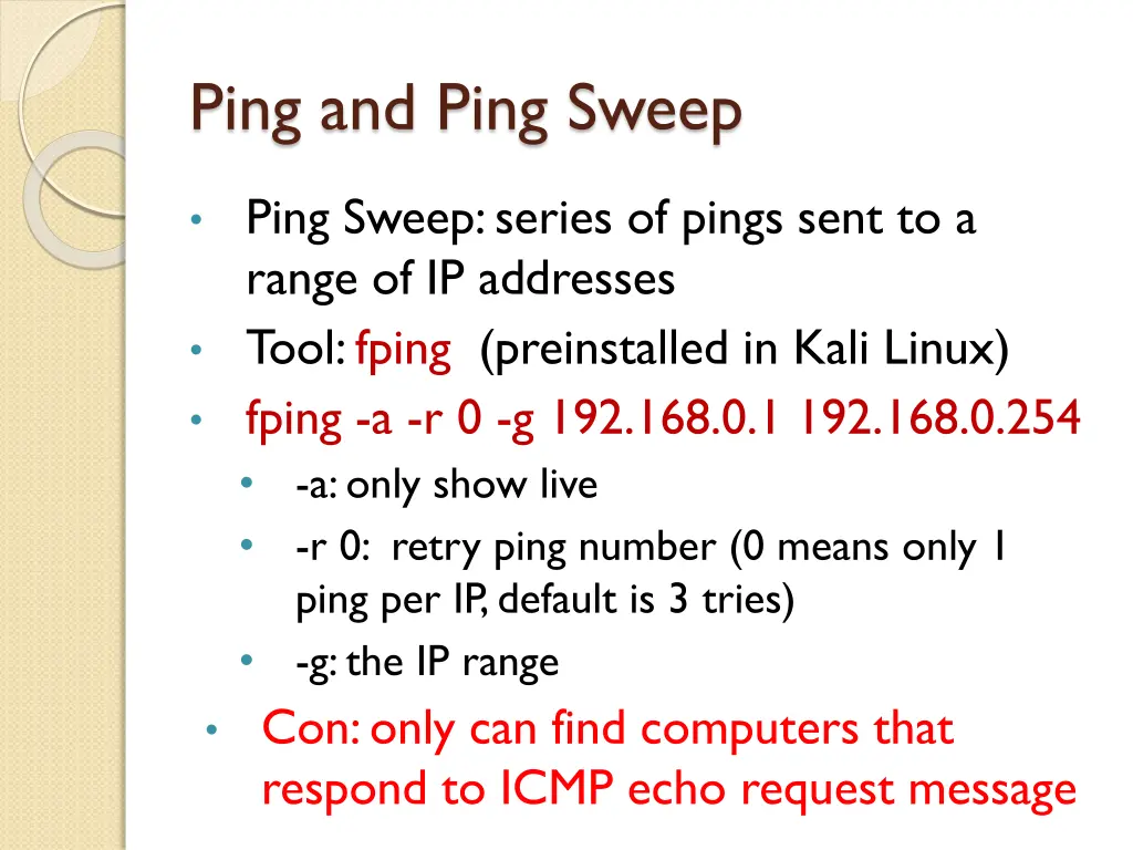 ping and ping sweep