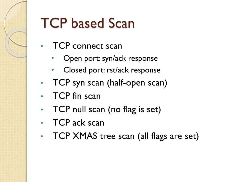 tcp based scan