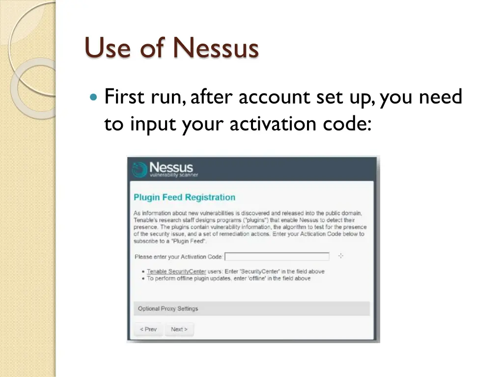 use of nessus 3