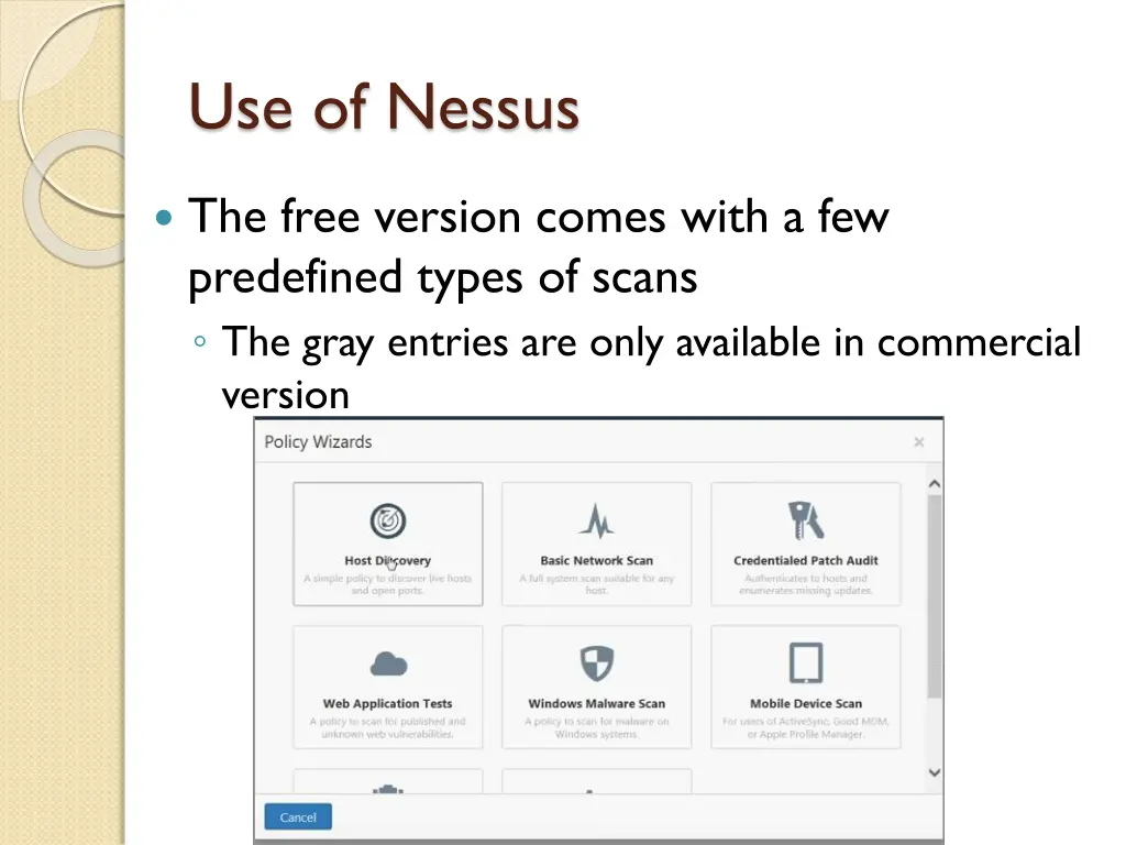 use of nessus 5