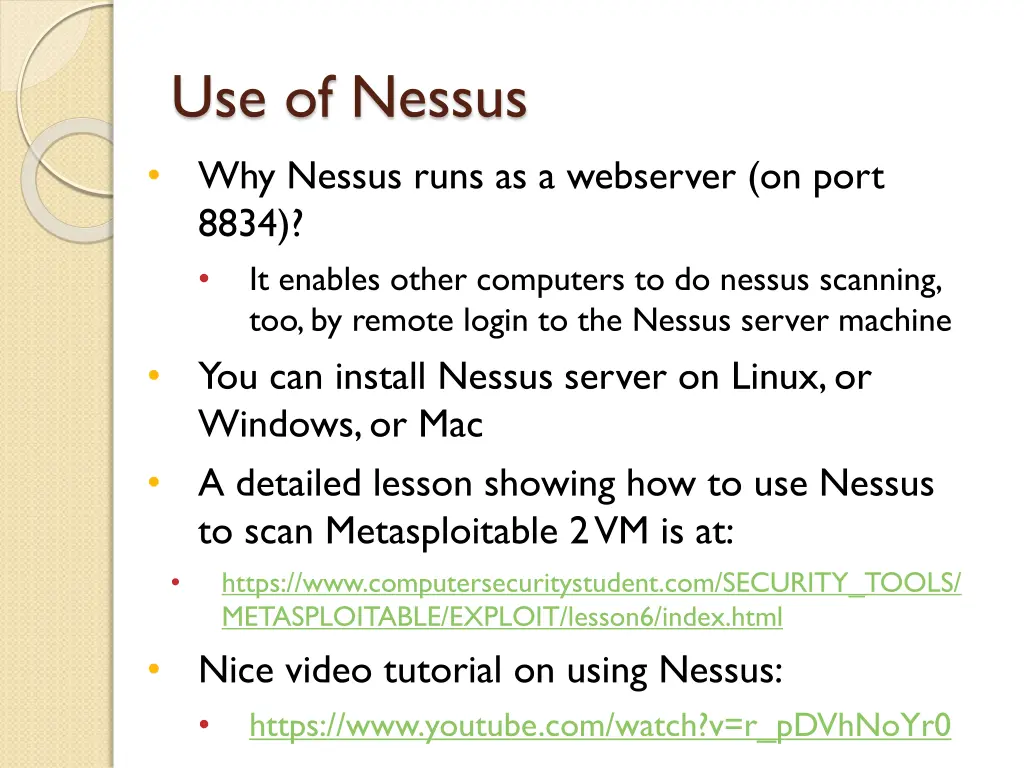 use of nessus