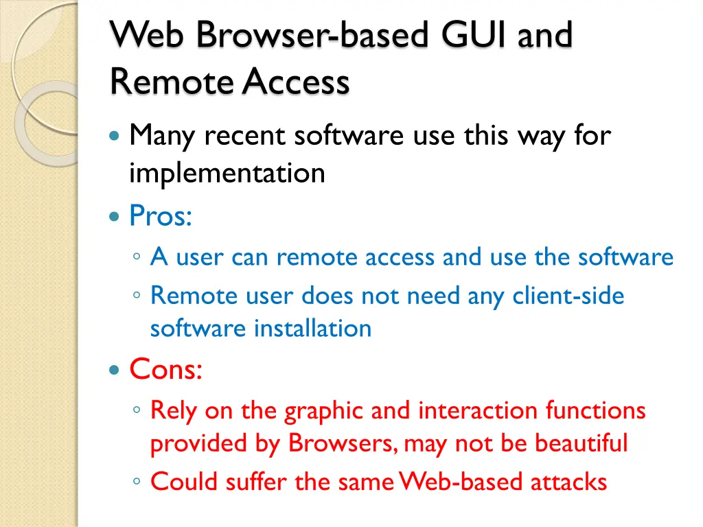 web browser based gui and remote access