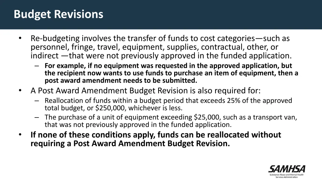 budget revisions