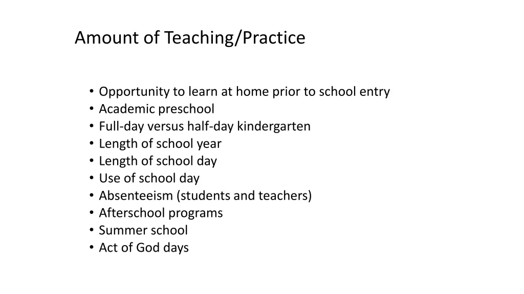 amount of teaching practice 1