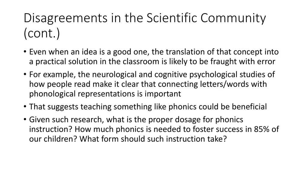 disagreements in the scientific community cont 5