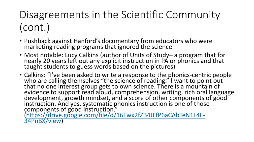 disagreements in the scientific community cont