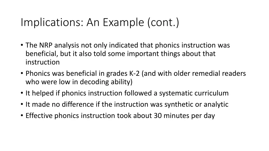 implications an example cont