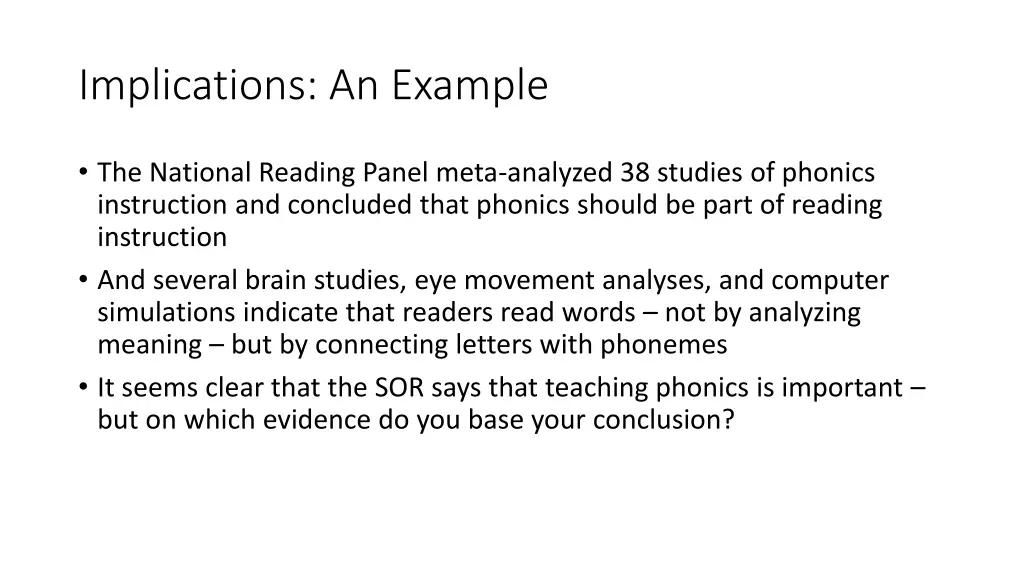 implications an example