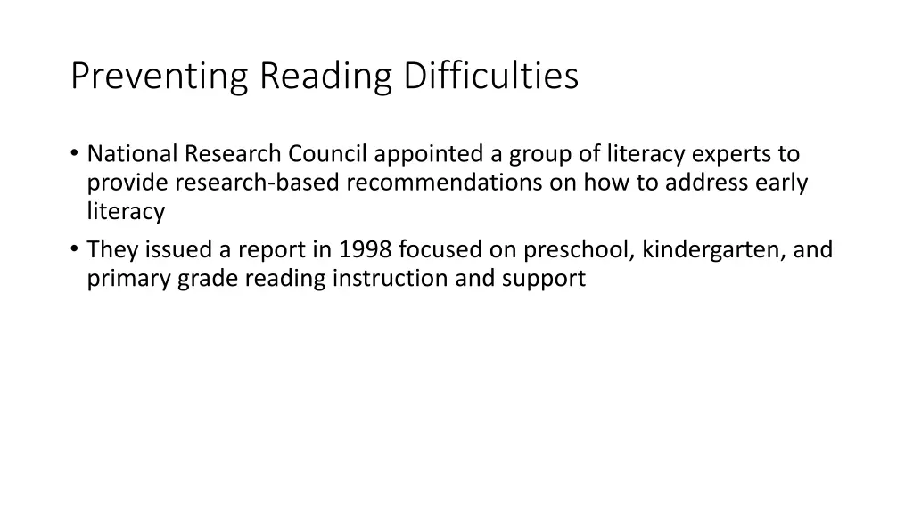 preventing reading difficulties