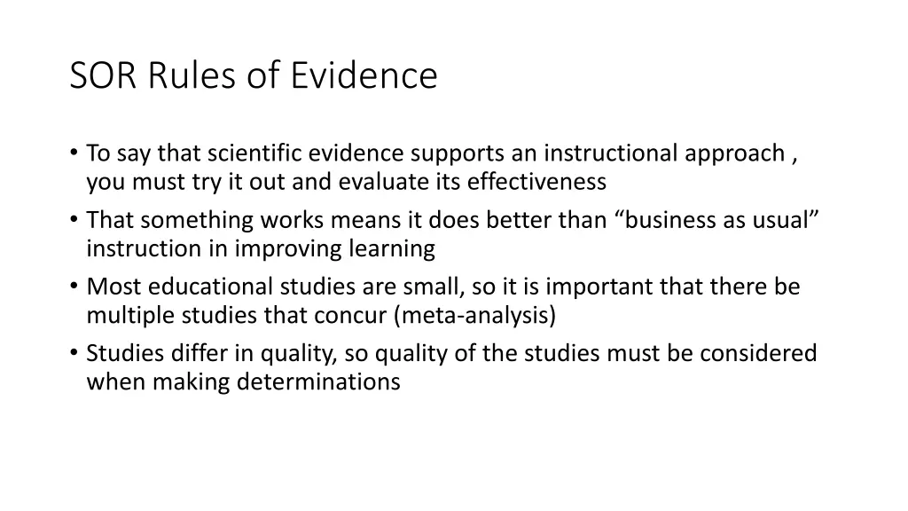 sor rules of evidence