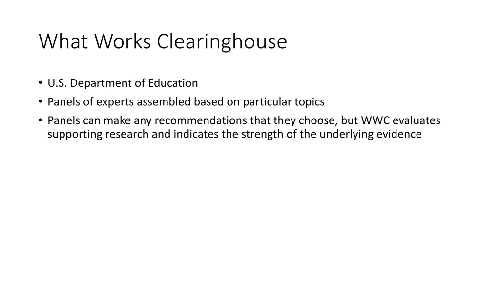 what works clearinghouse