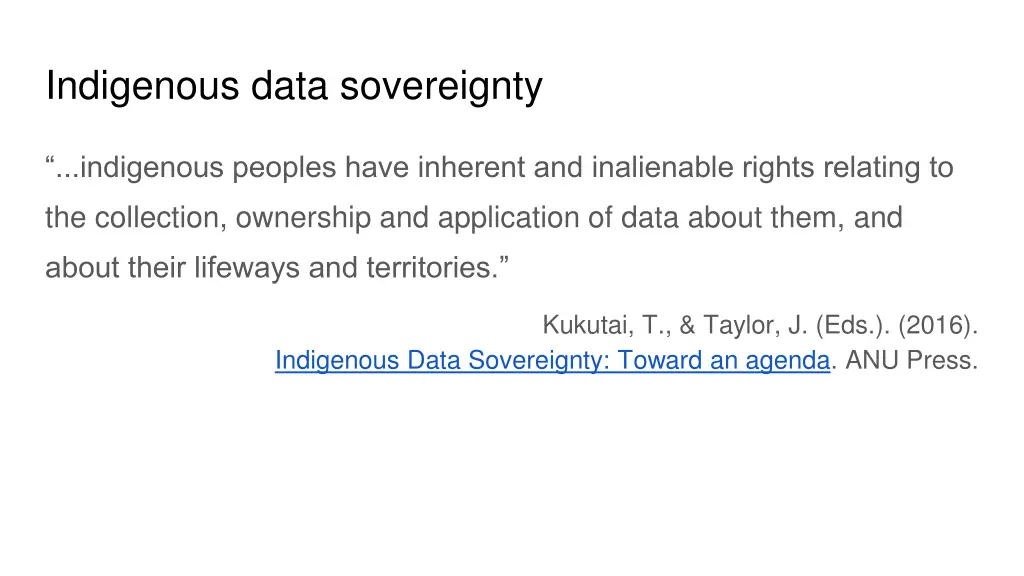 indigenous data sovereignty