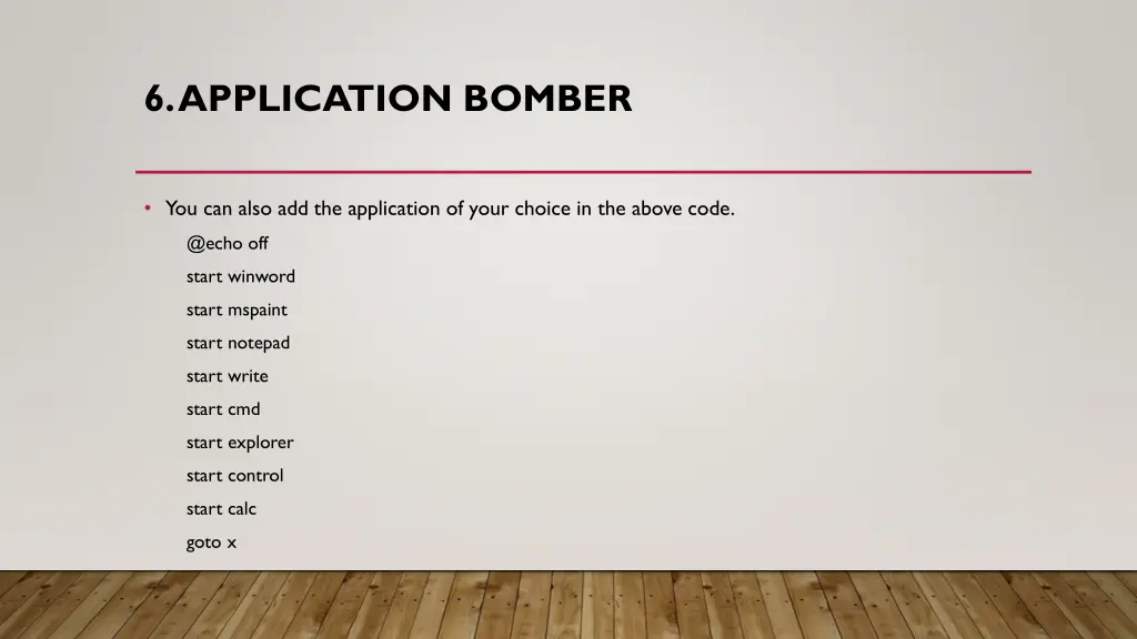 6 application bomber