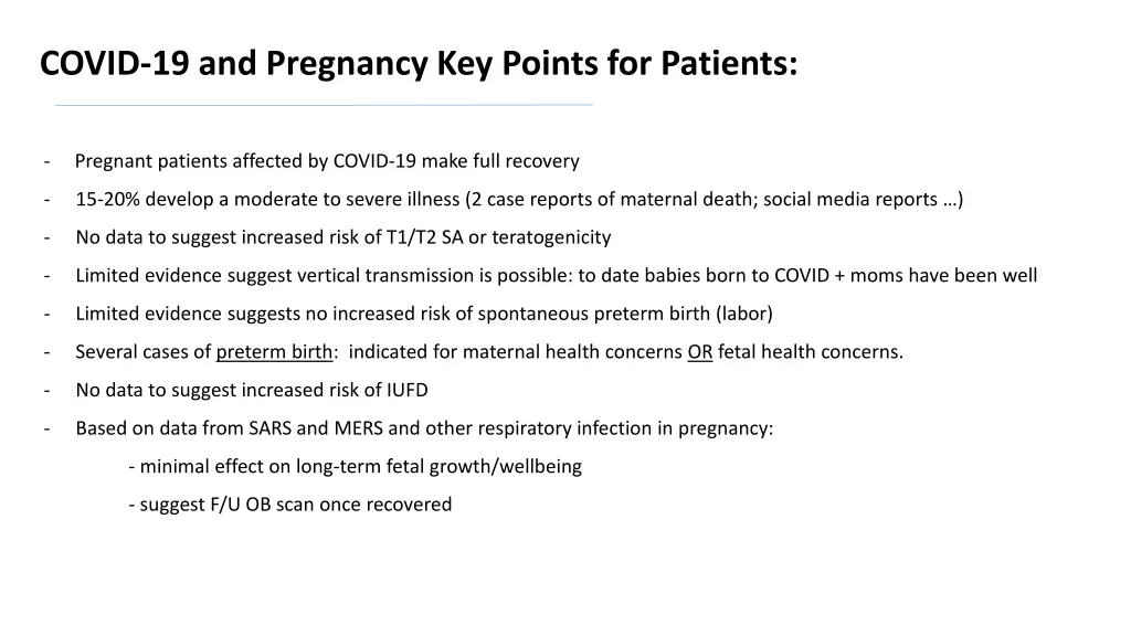 covid 19 and pregnancy key points for patients