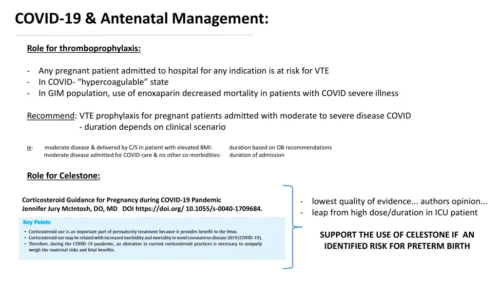 covid 19 antenatal management