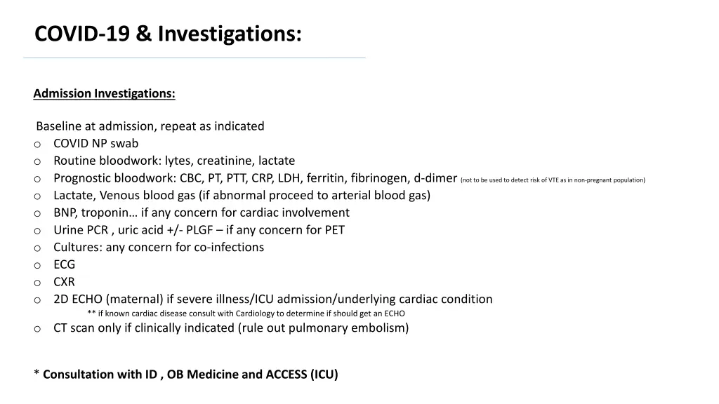 covid 19 investigations