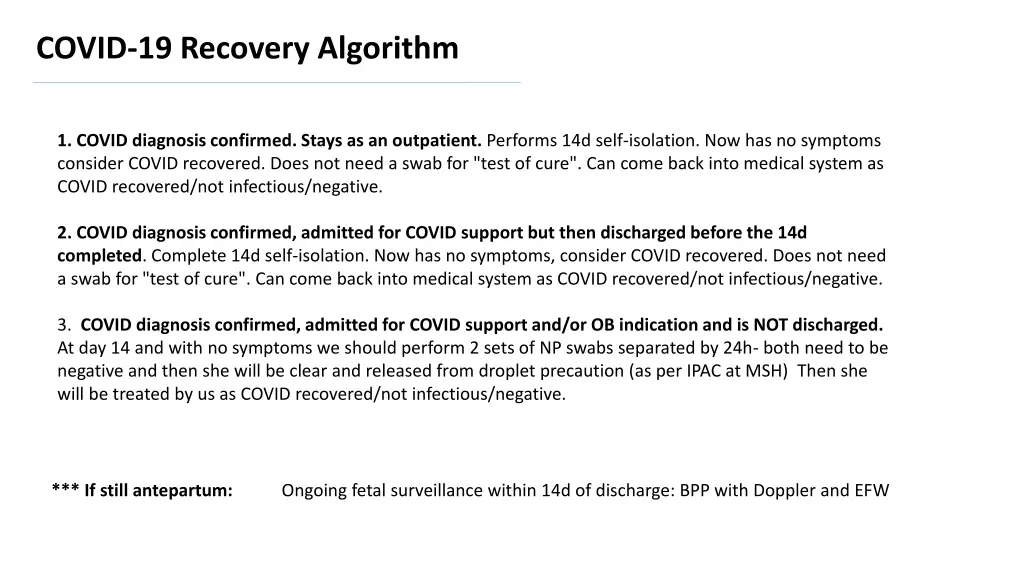 covid 19 recovery algorithm 1