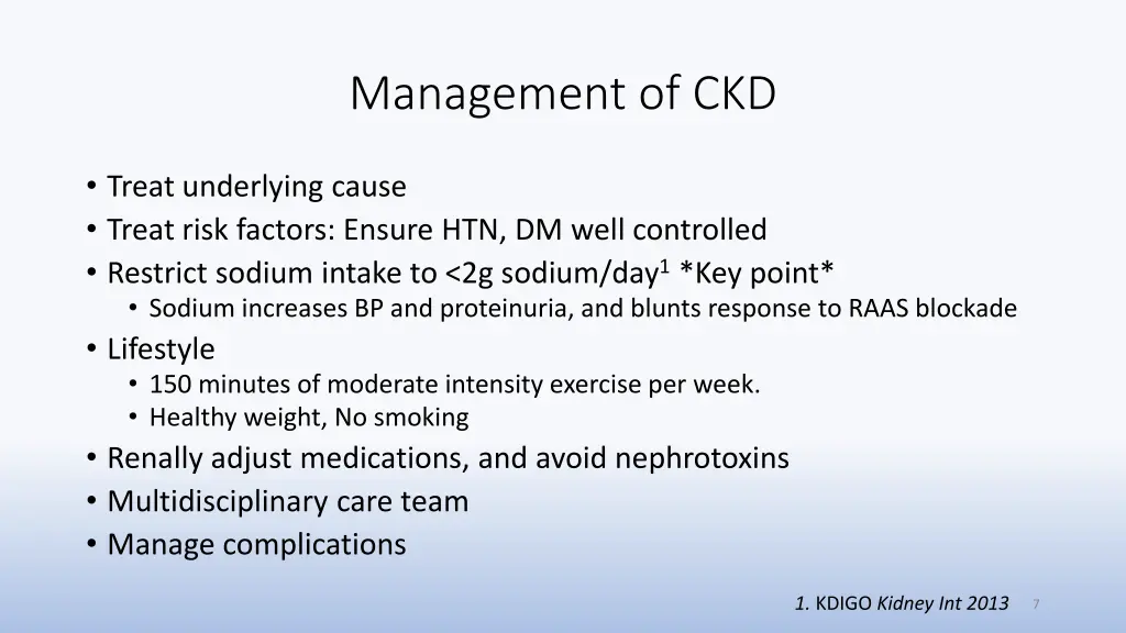 management of ckd