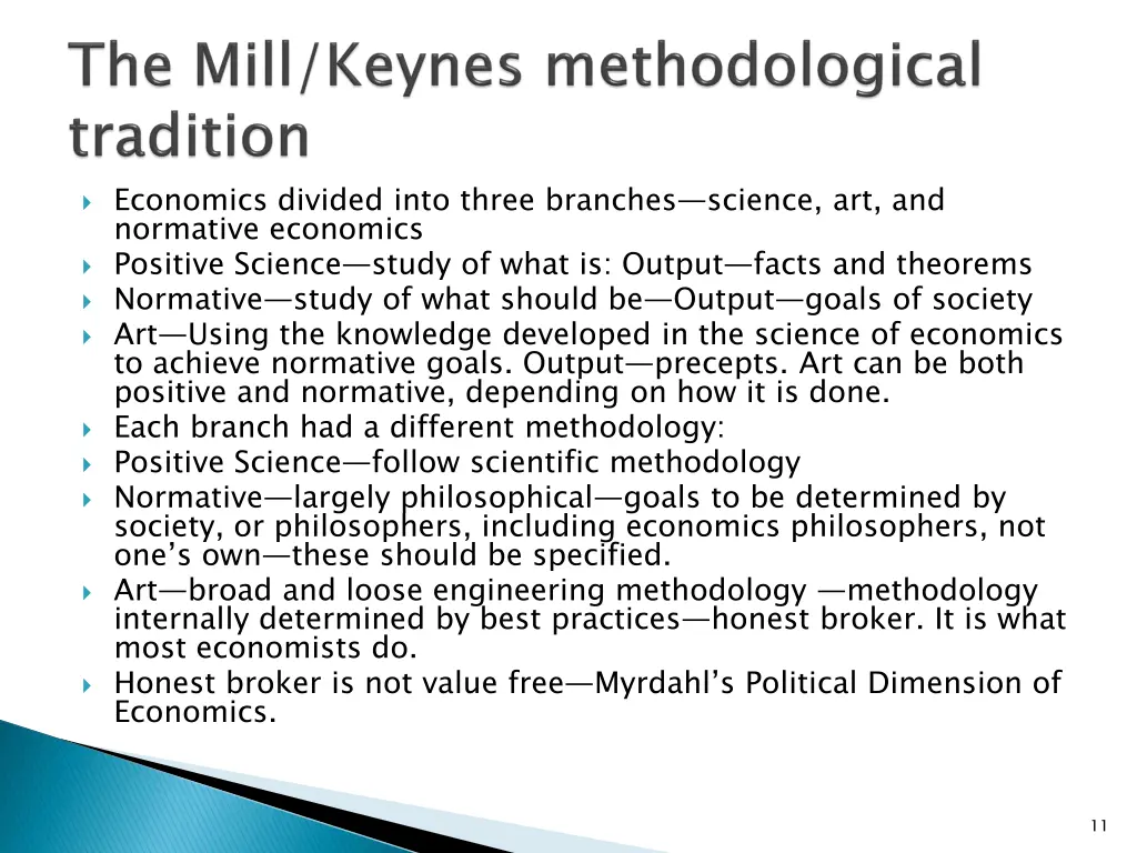 economics divided into three branches science