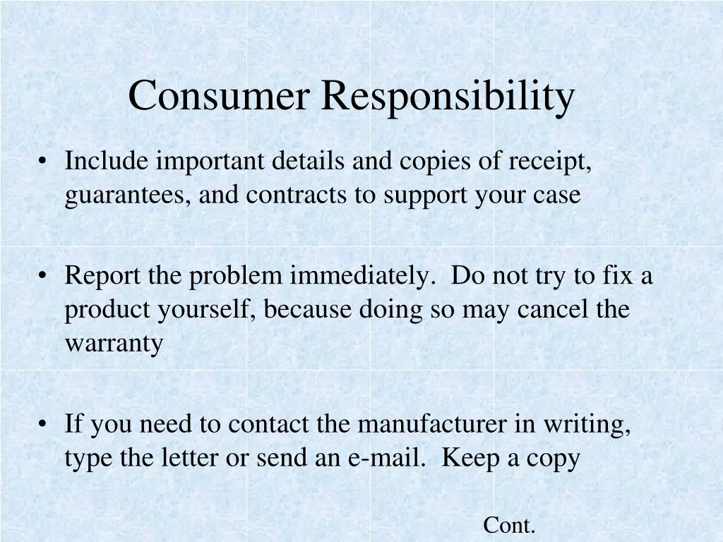 consumer responsibility