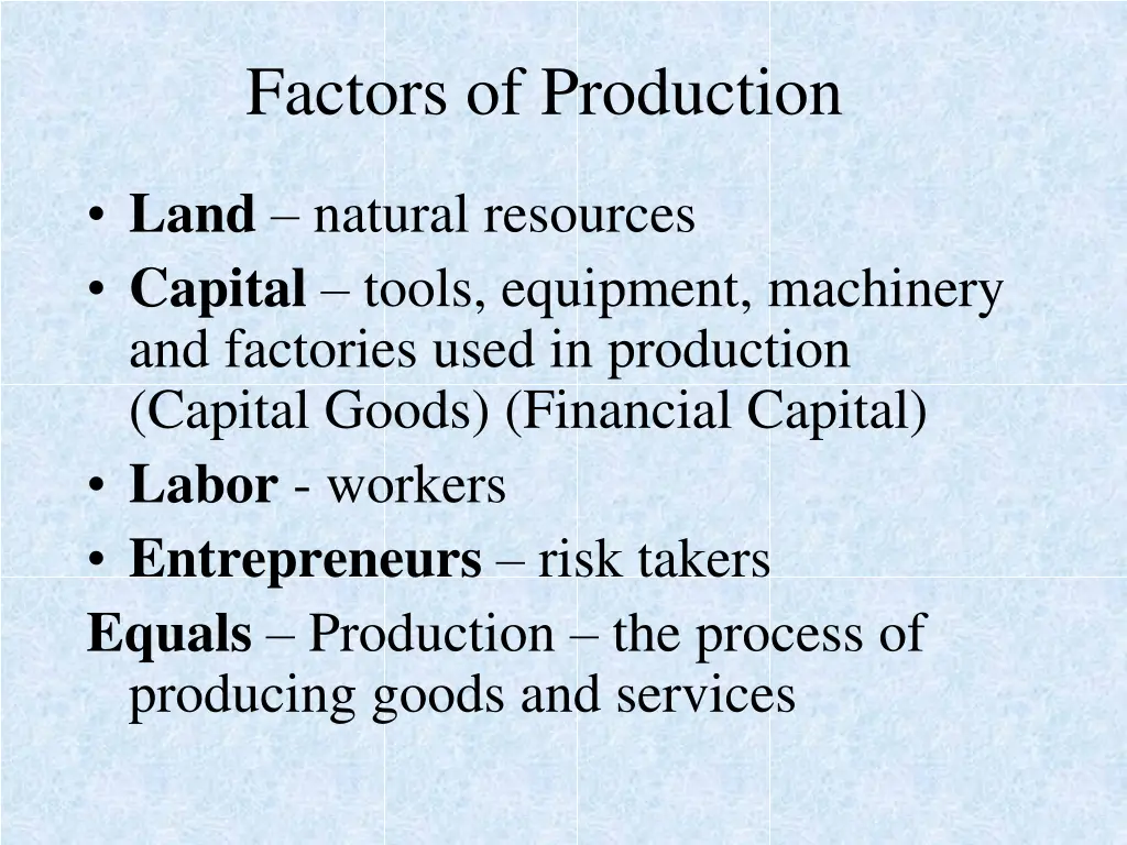 factors of production