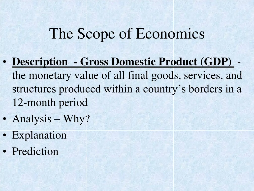 the scope of economics