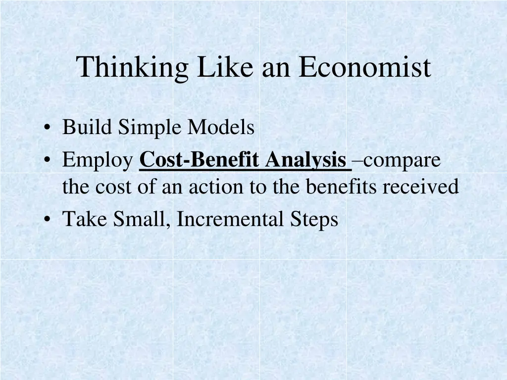 thinking like an economist