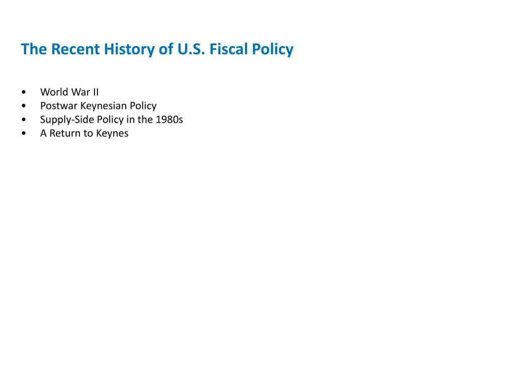 the recent history of u s fiscal policy 1