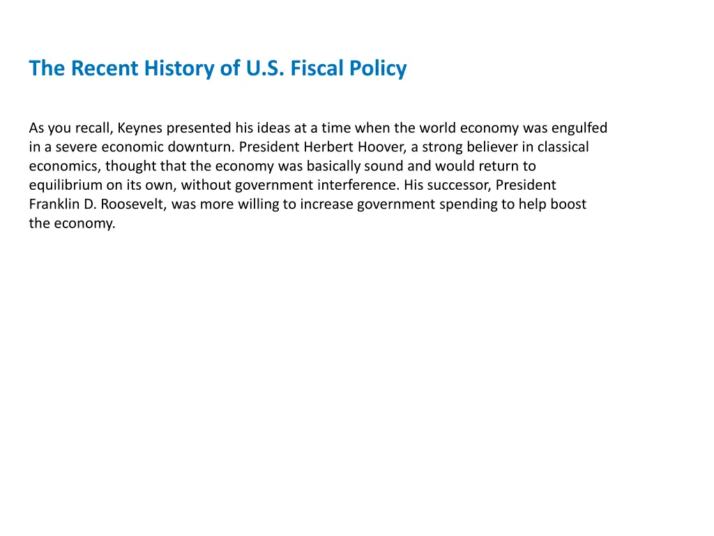 the recent history of u s fiscal policy