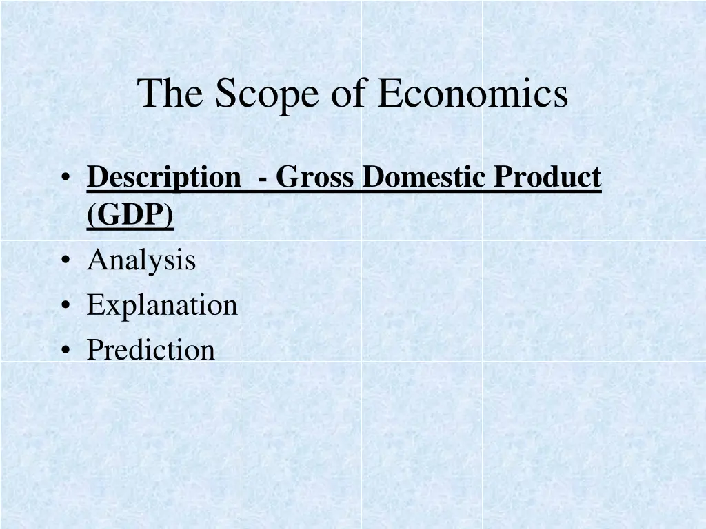 the scope of economics