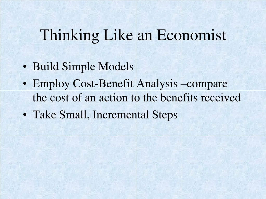 thinking like an economist