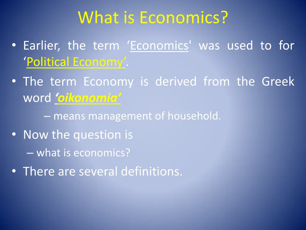 what is economics