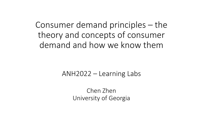 consumer demand principles the theory