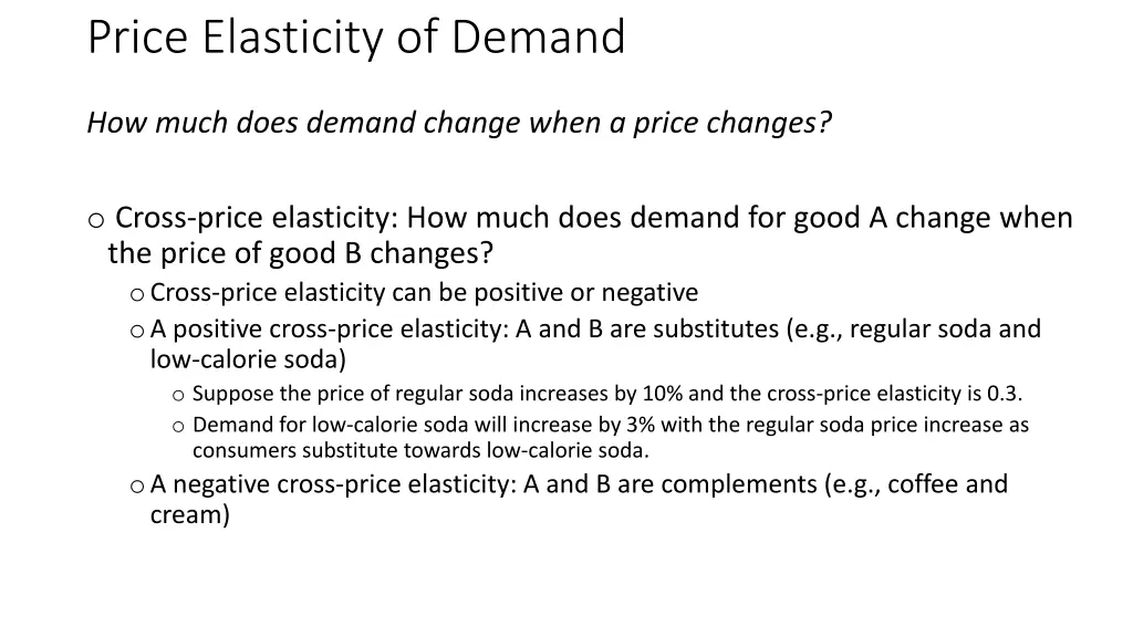 price elasticity of demand 1