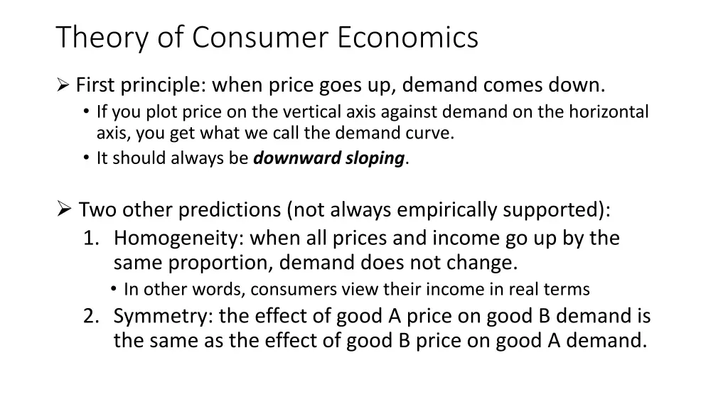 theory of consumer economics