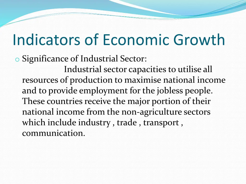 indicators of economic growth