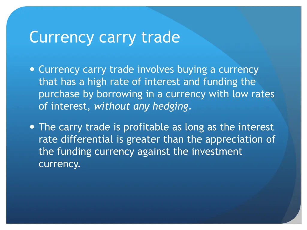 currency carry trade