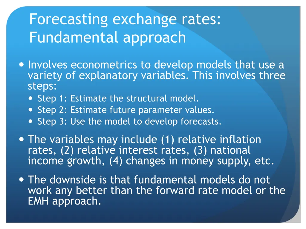 forecasting exchange rates fundamental approach