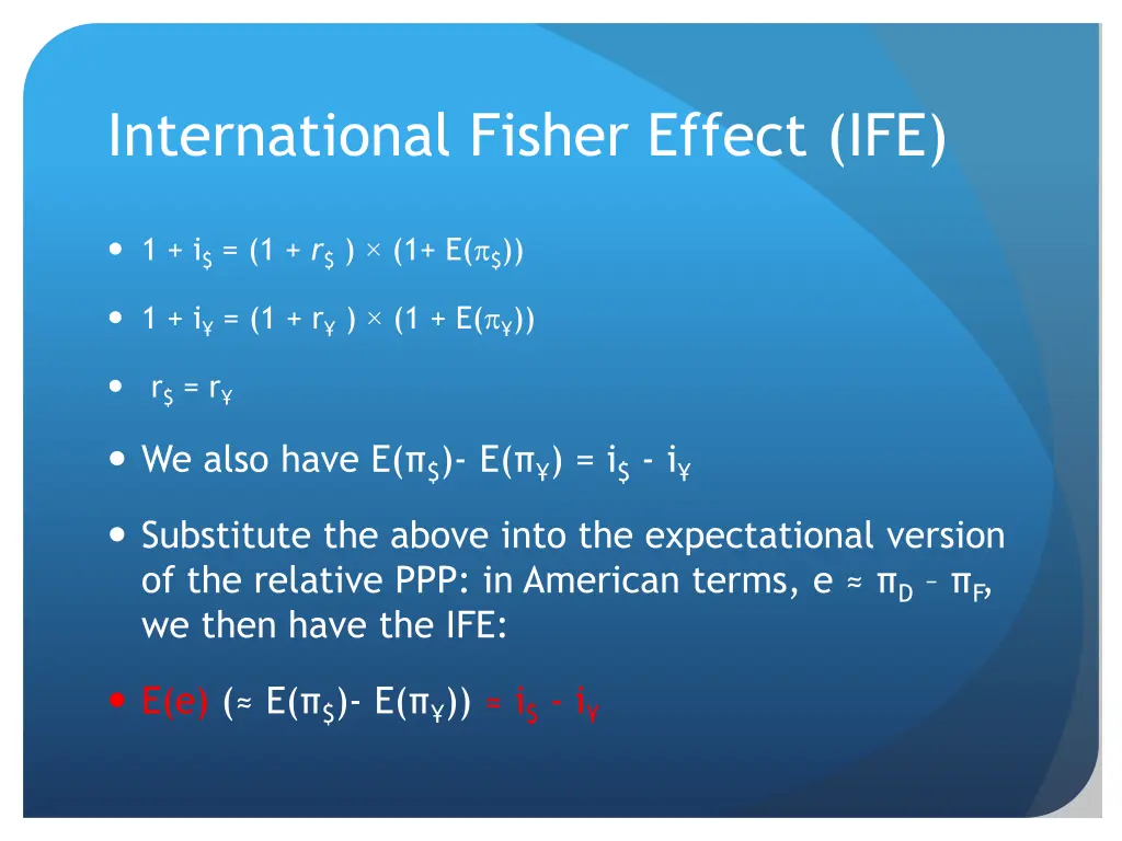 international fisher effect ife