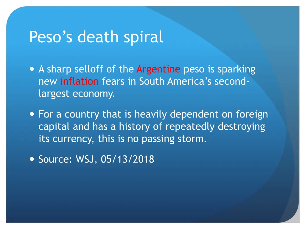 peso s death spiral