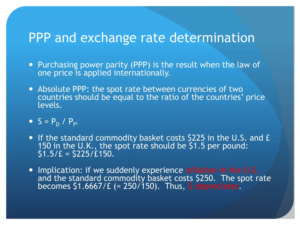 ppp and exchange rate determination