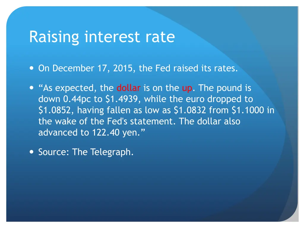 raising interest rate